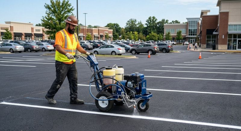 Asphalt Painting in Savannah, GA